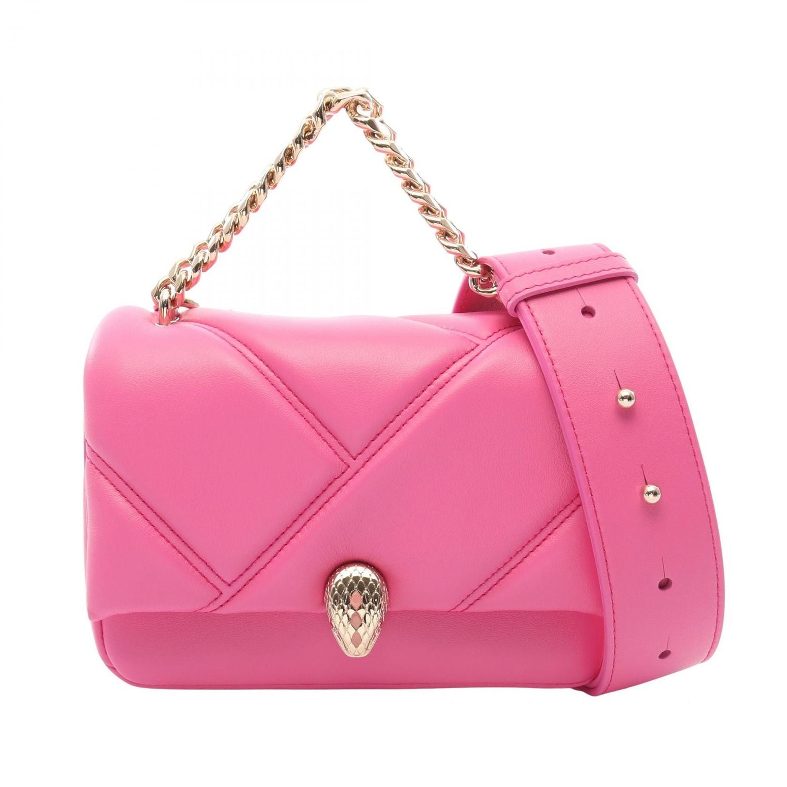 Bvlgari Serpenti Cabochon Mini 2-Way Pink Leather Shoulder Bag