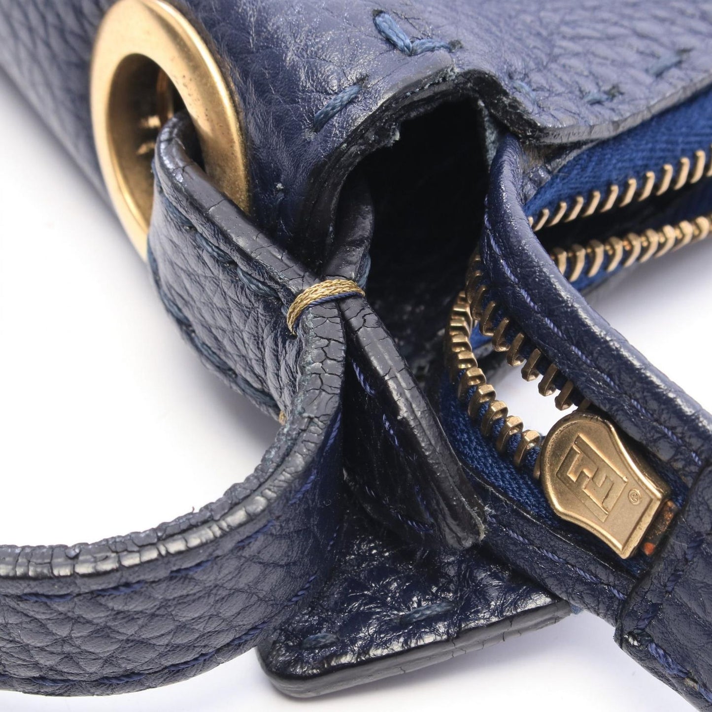 Fendi Shoulder Bag Selleria Navy Leather — view 5