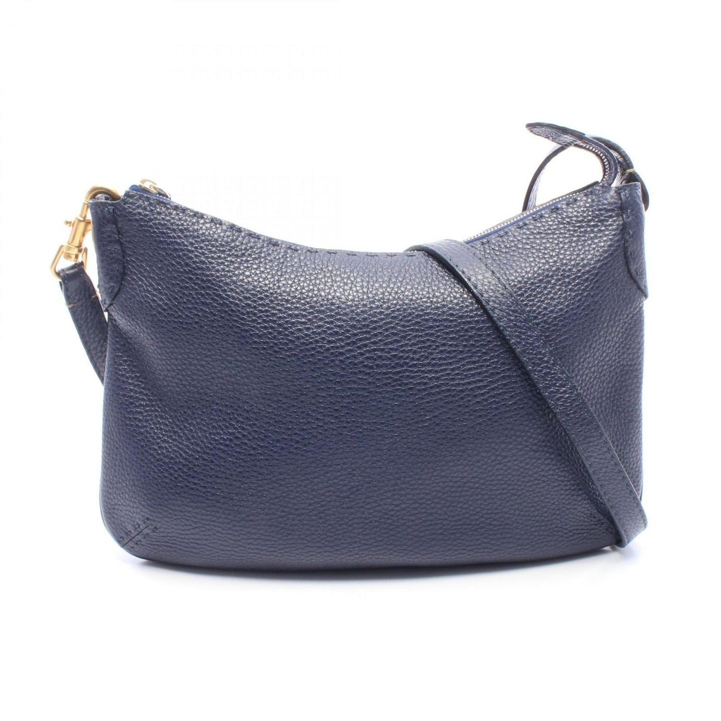 Fendi Shoulder Bag Selleria Navy Leather