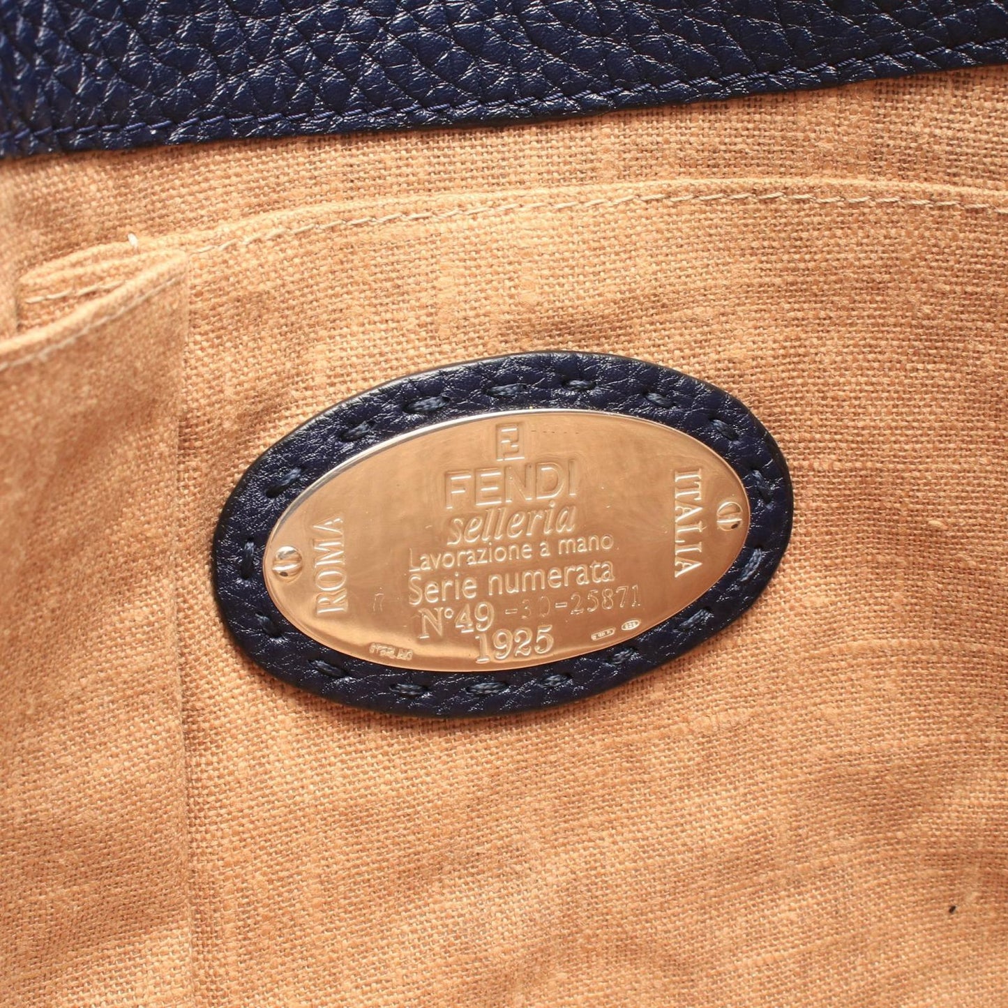 Fendi Shoulder Bag Selleria Navy Leather — view 4