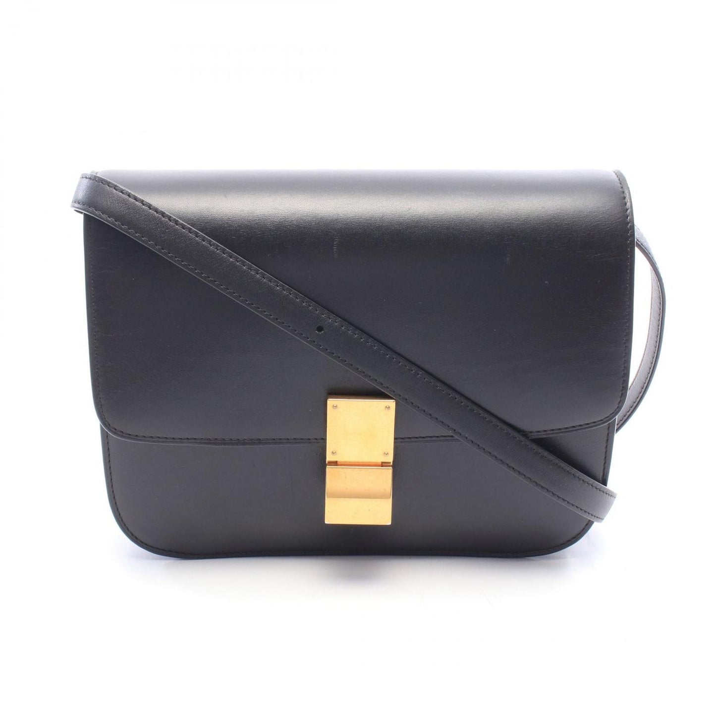 Celine Shoulder Bag Classic Box Black Leather