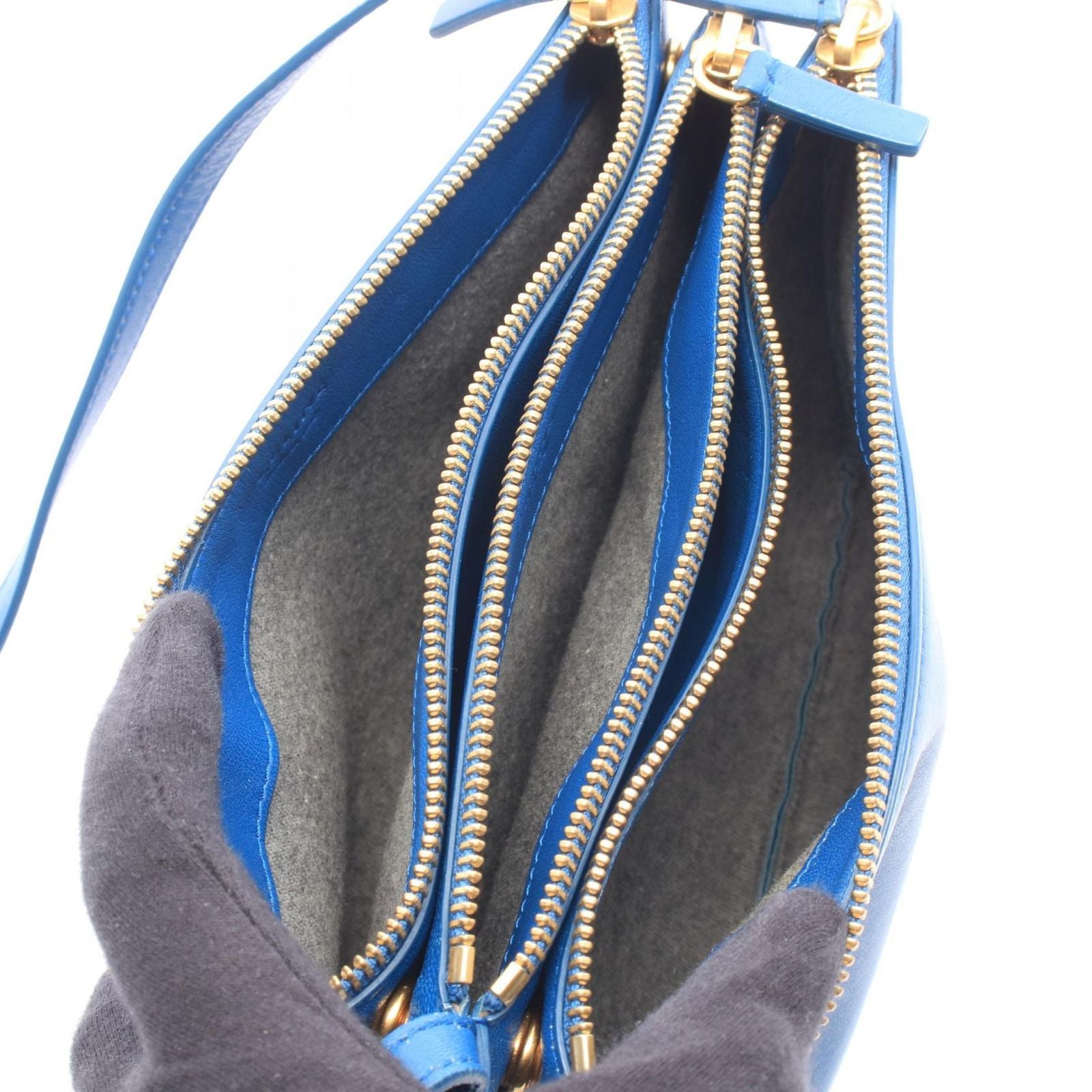 Celine Shoulder Bag Trio Small Blue Leather — view 3