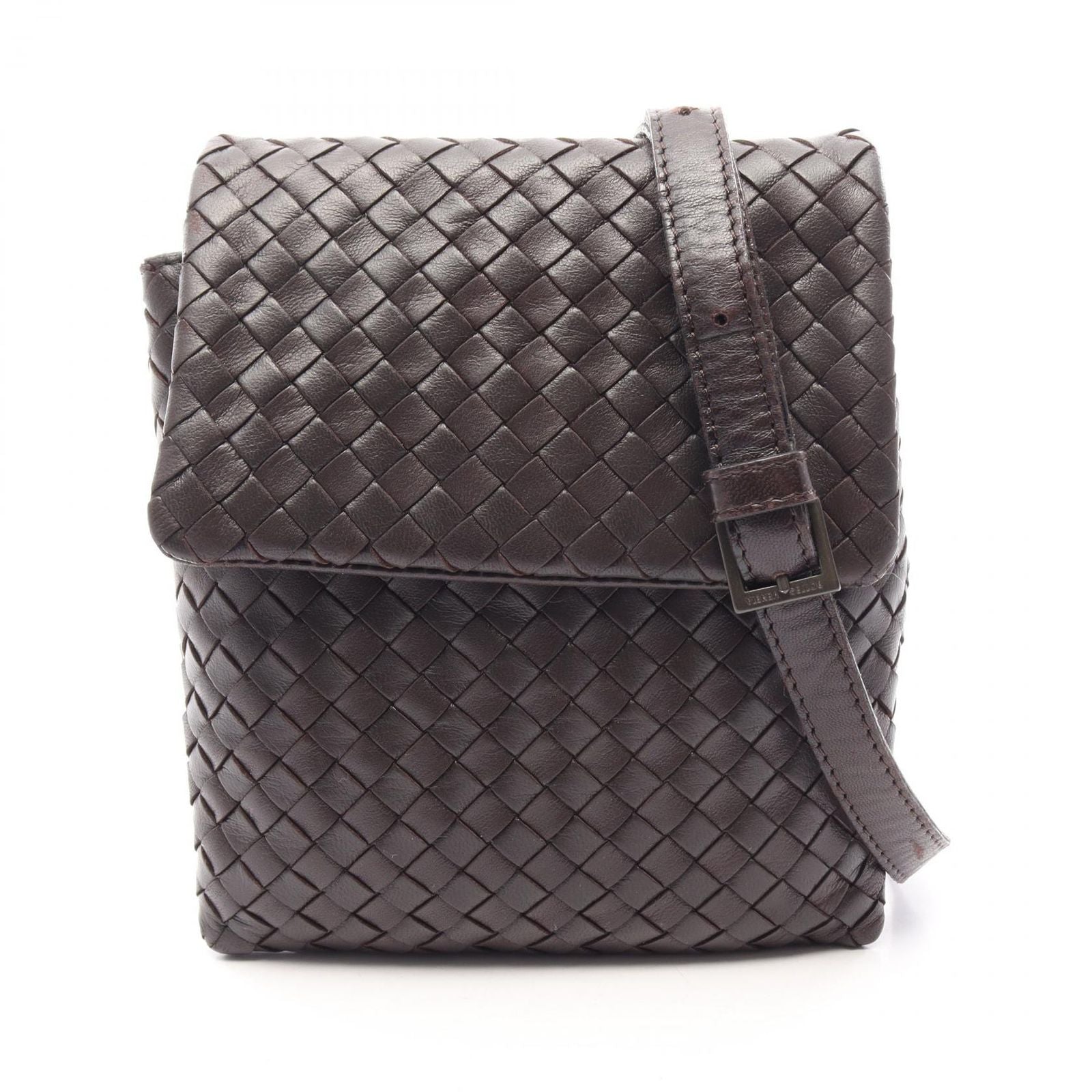 Bottega Veneta Shoulder Bag Intrecciato Mini Dark Brown Leather Mini