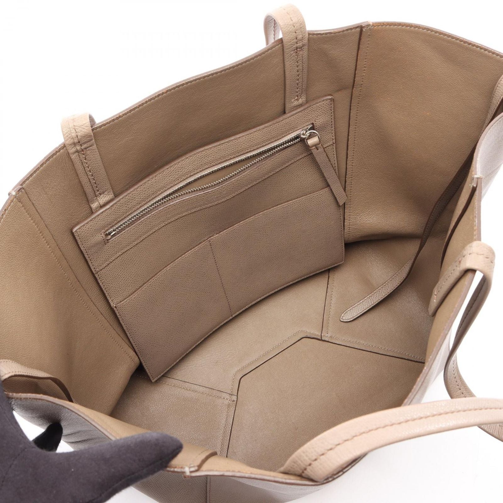 Celine Tote Bag Cabas Phantom Small Gray Leather — view 3