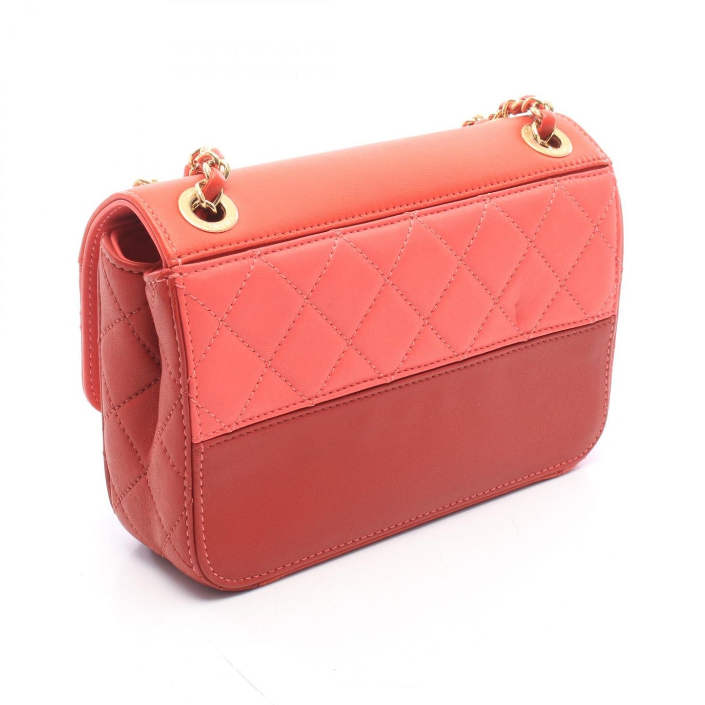 Chanel Shoulder Bag Quilted Small Red Pink Leather Chain — view 2