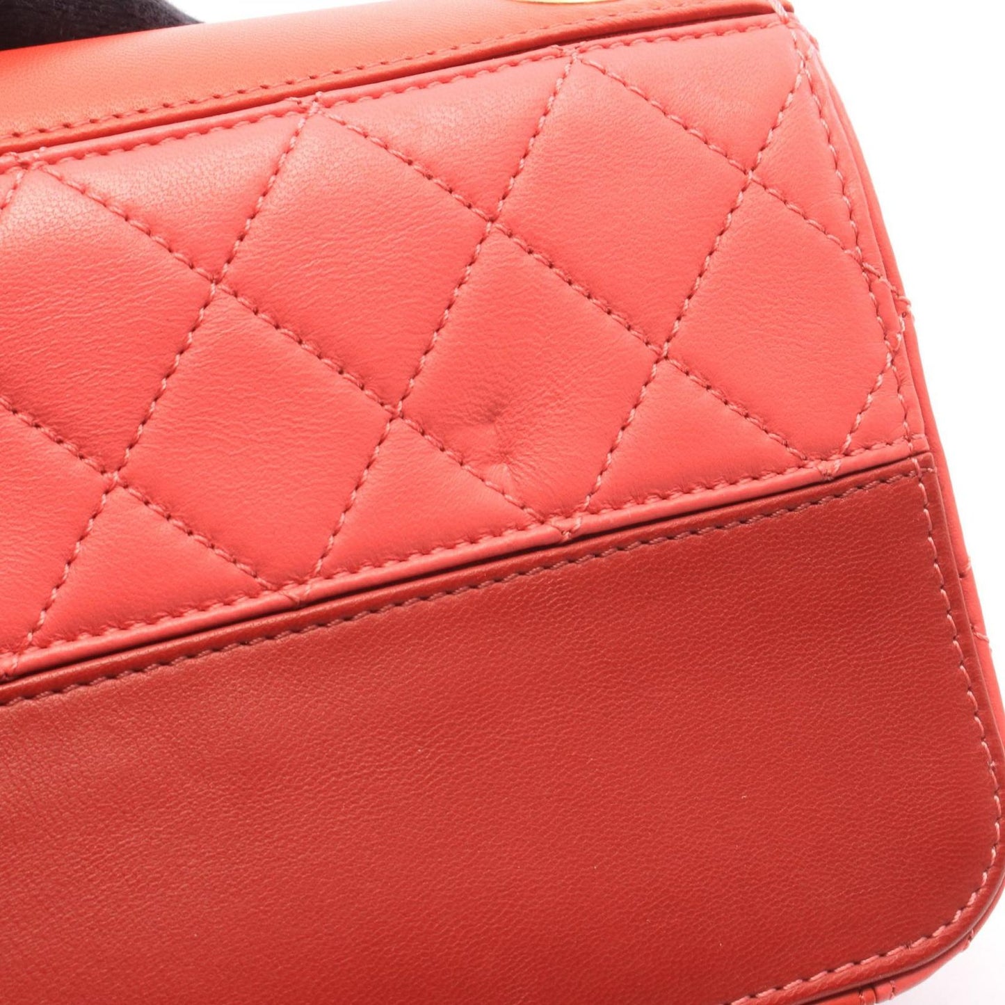Chanel Shoulder Bag Quilted Small Red Pink Leather Chain — view 8