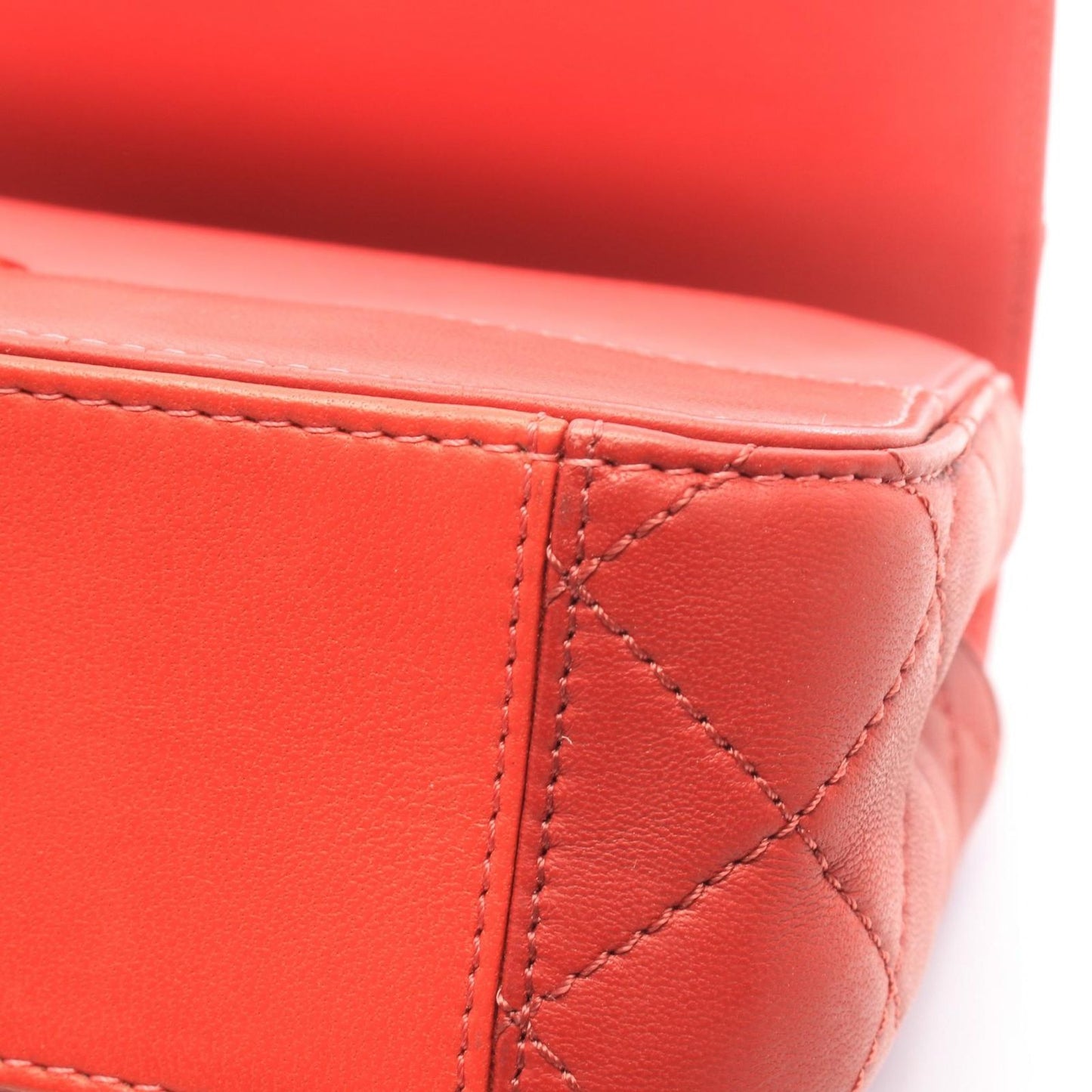 Chanel Shoulder Bag Quilted Small Red Pink Leather Chain — view 7