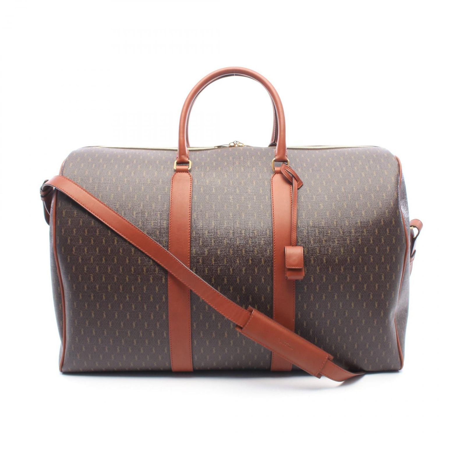 Saint Laurent Paris Boston Bag le Monogram Duffle 2-Way Dark Brown Canvas