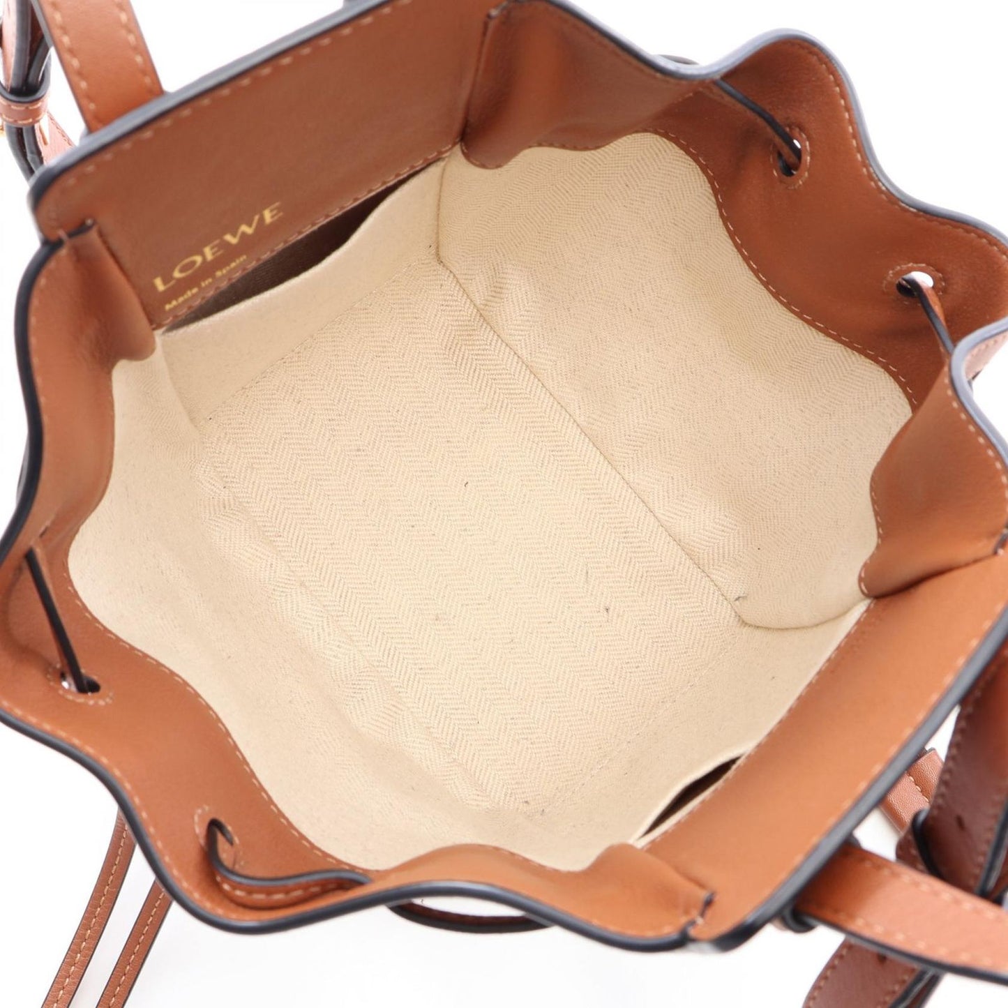 Loewe Handbag Hammock Drawstring Bag Mini 2-Way Natural Brown — view 3
