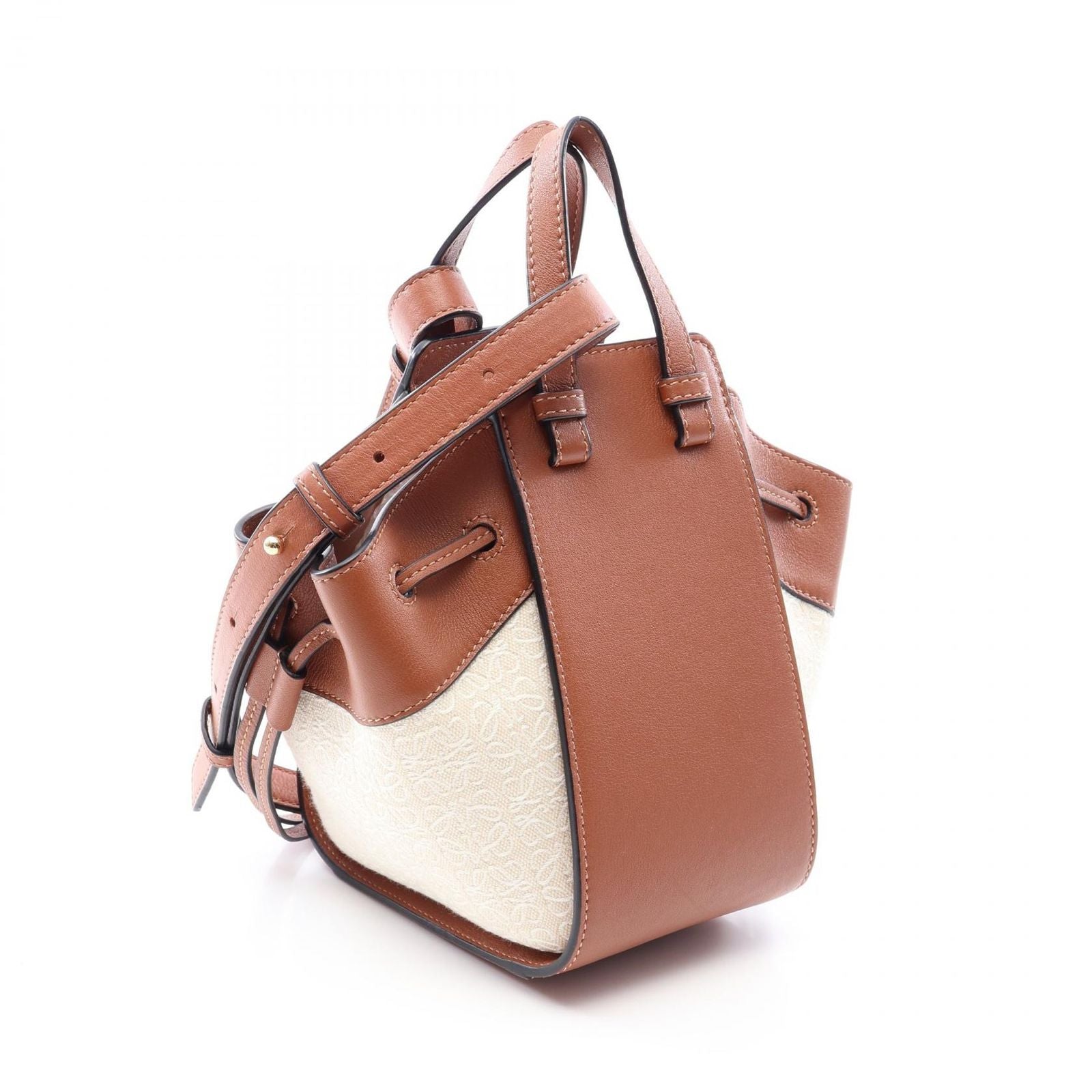 Loewe Handbag Hammock Drawstring Bag Mini 2-Way Natural Brown — view 2