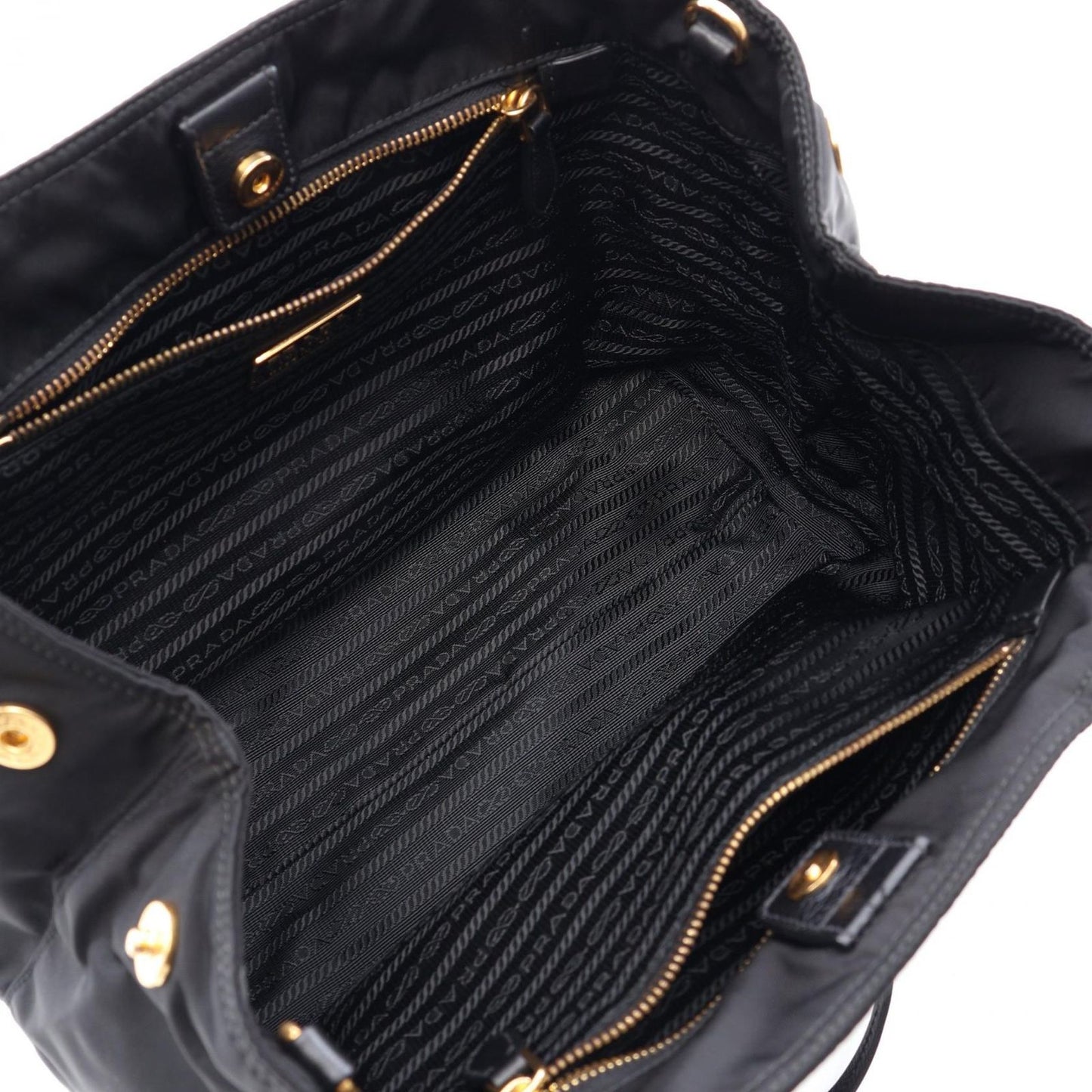 Prada Handbag Black Nylon Leather 2-Way — view 3