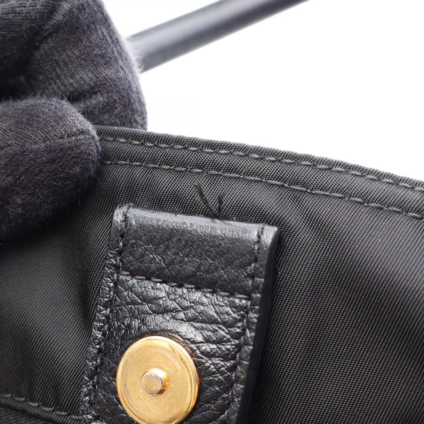 Prada Handbag Black Nylon Leather 2-Way — view 7