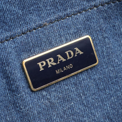 Prada Tote Bag Canapa Denim Blue Black Mini — view 4