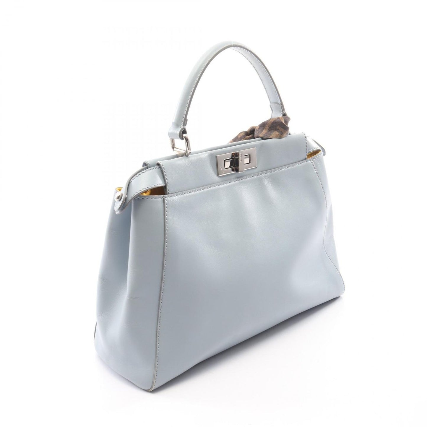 Fendi Handbag Peekaboo Regular 2-Way Light Blue Leather — view 2