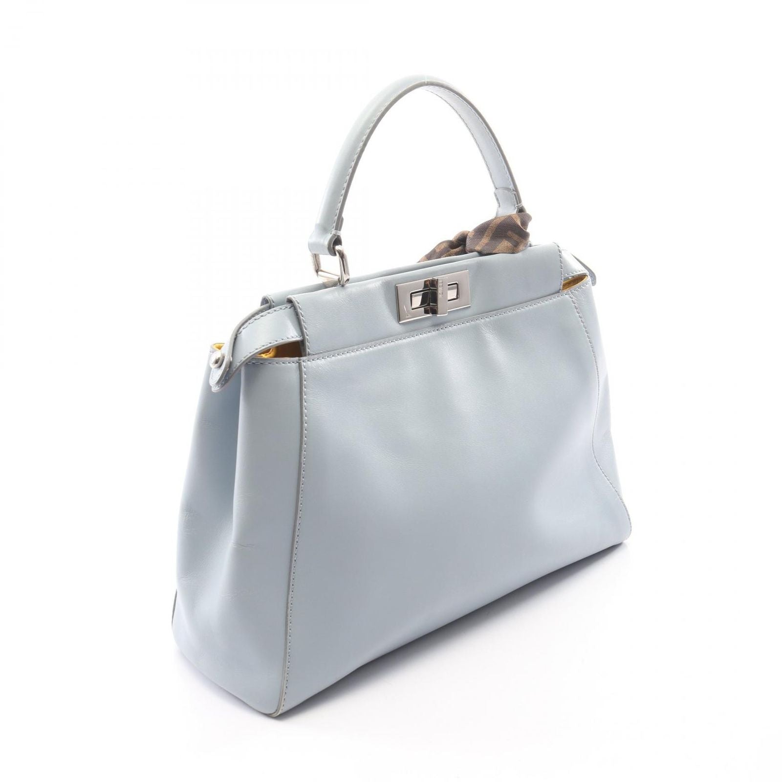 Fendi Handbag Peekaboo Regular 2-Way Light Blue Leather — view 2