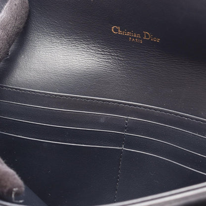 Dior Shoulder Bag Saddle Wallet Oblique Jacquard Navy Canvas Leather Chain — view 6