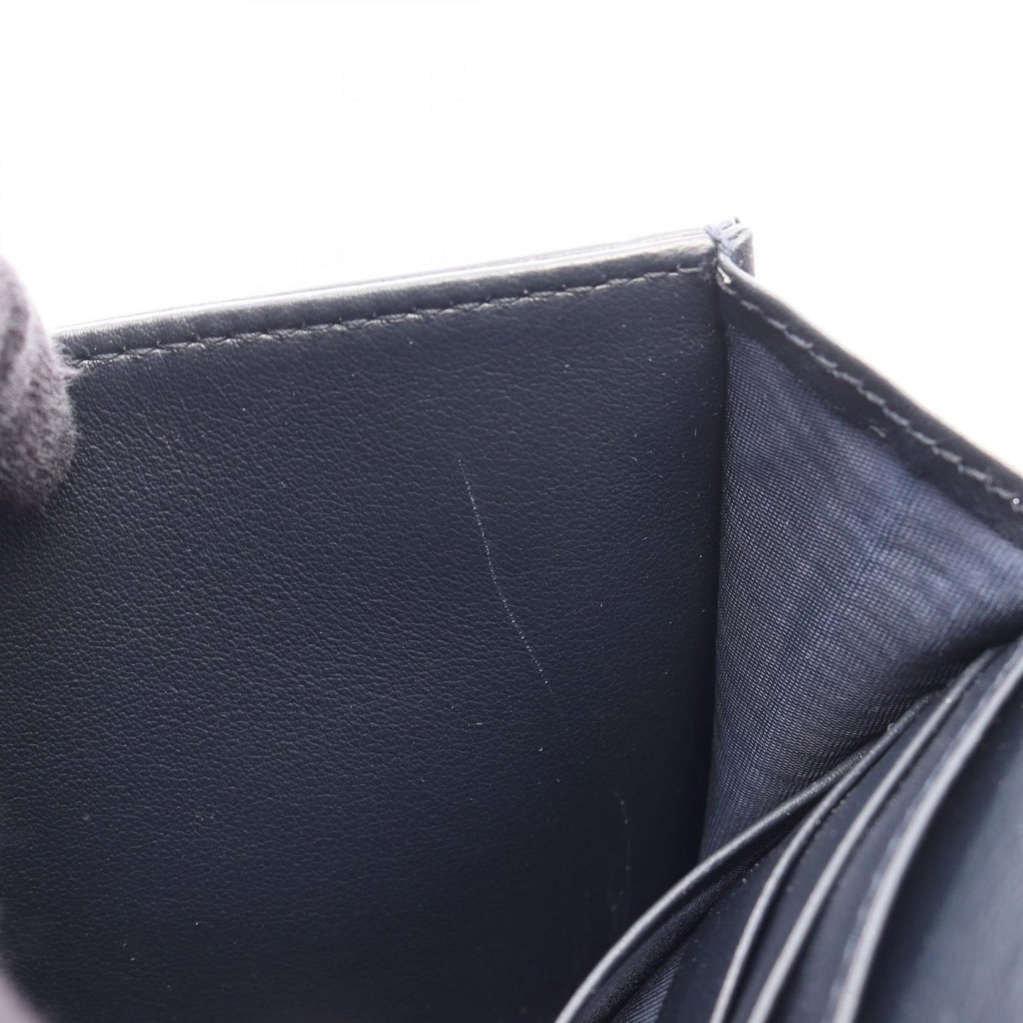 Dior Shoulder Bag Saddle Wallet Oblique Jacquard Navy Canvas Leather Chain — view 7