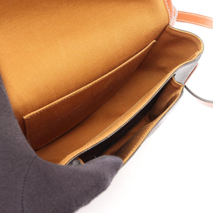 Celine Shoulder Bag Folco Triomphe Brown Black Canvas Leather — view 3