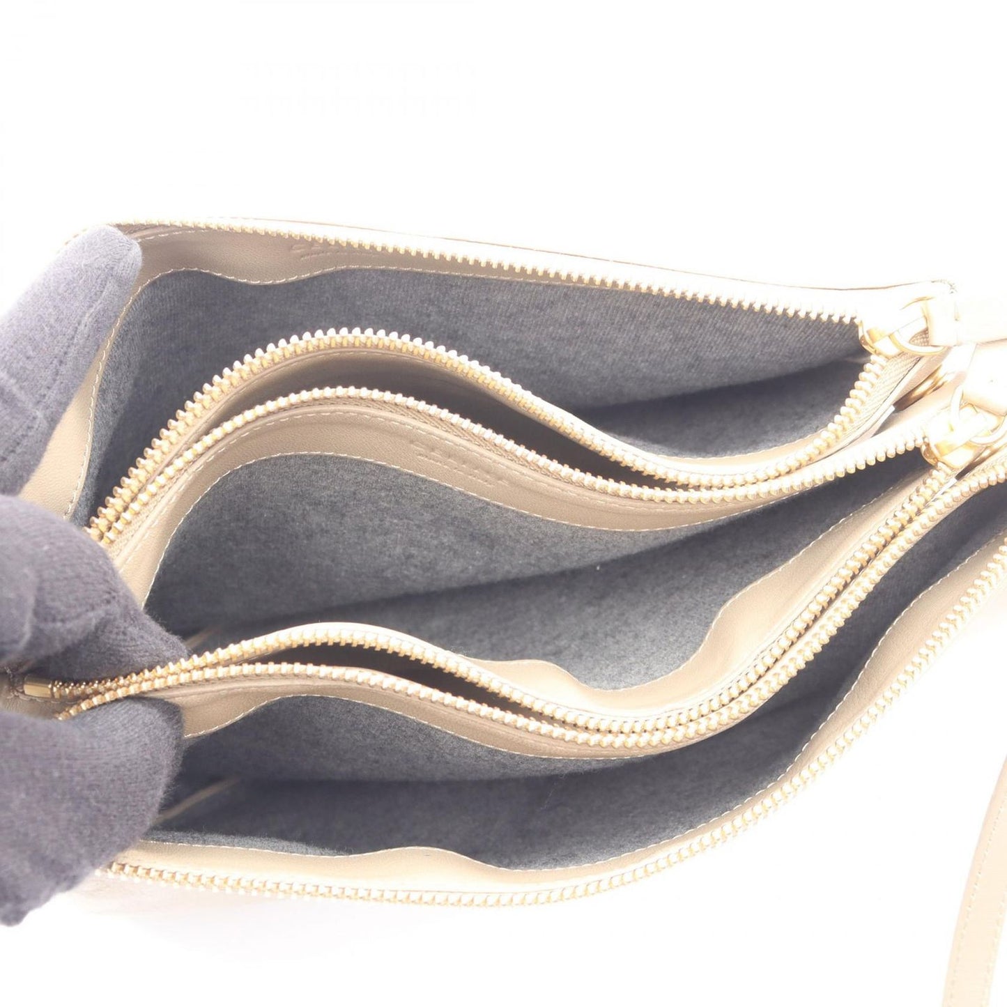 Celine Shoulder Bag Trio Large Gray Leather — view 3