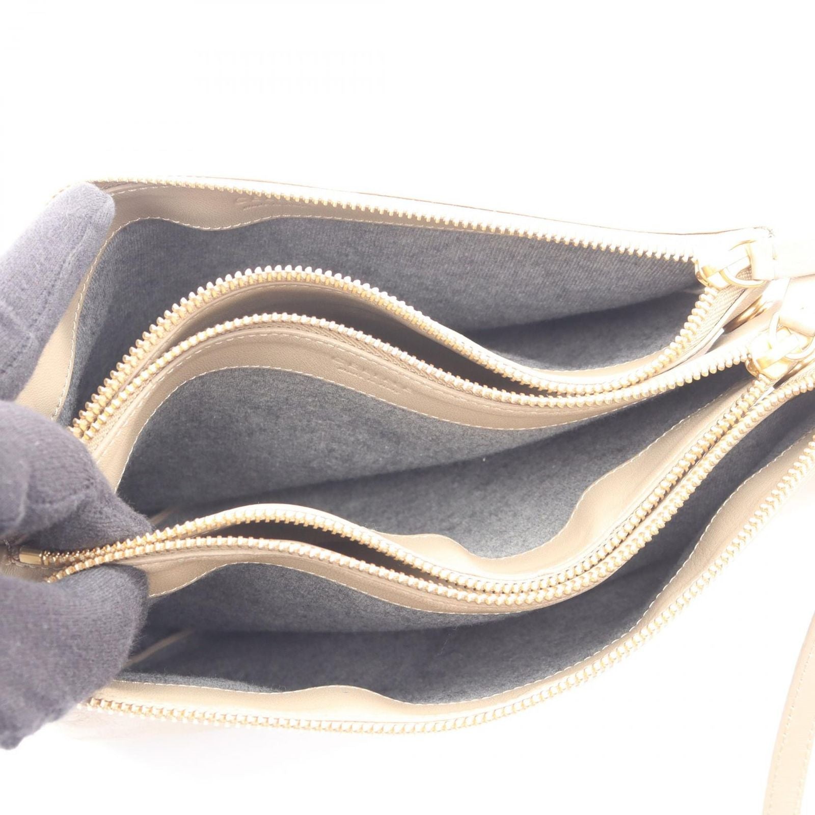 Celine Shoulder Bag Trio Large Gray Leather — view 3