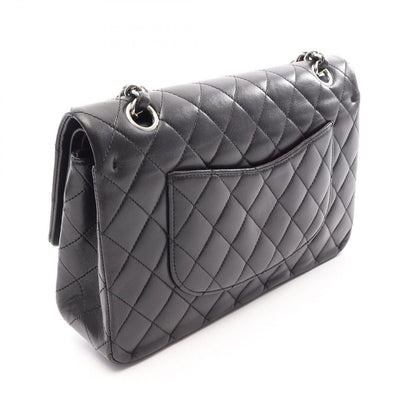 Chanel Shoulder Bag Quilted Double Flap Black Lambskin Chain — view 2