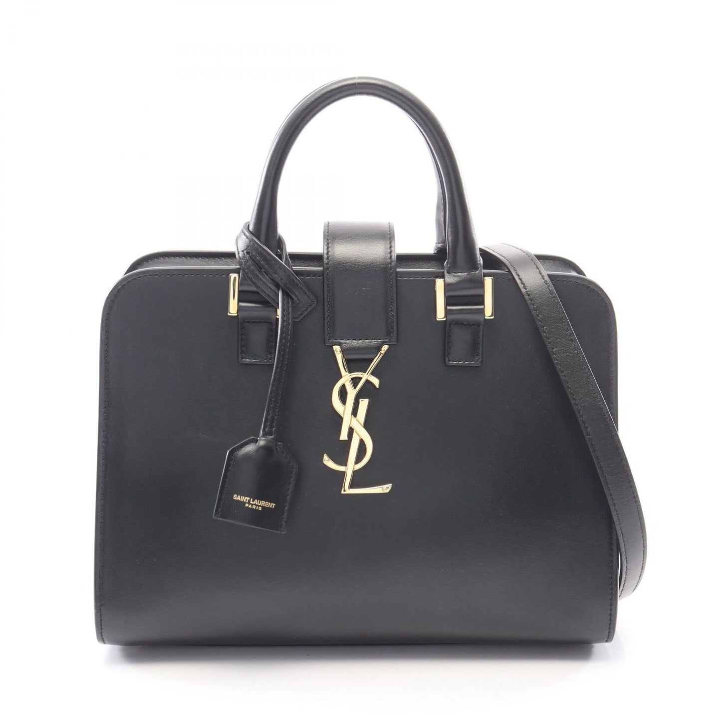 Saint Laurent Paris Handbag YSL Line Baby Monogram Cabas 2-Way Black Leather