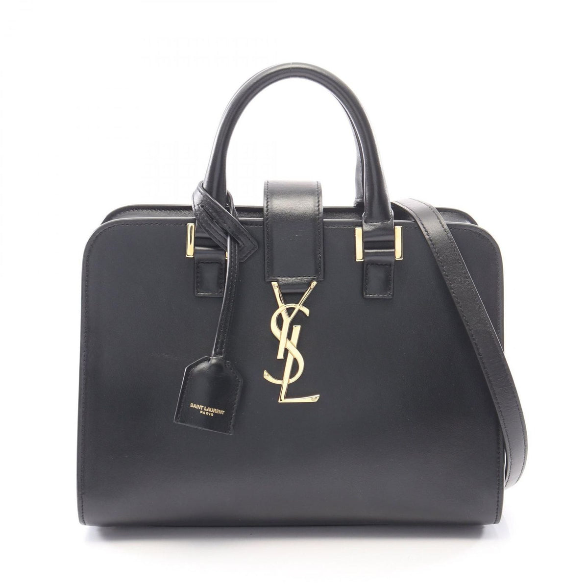 Saint Laurent Paris Handbag YSL Line Baby Monogram Cabas 2-Way Black Leather