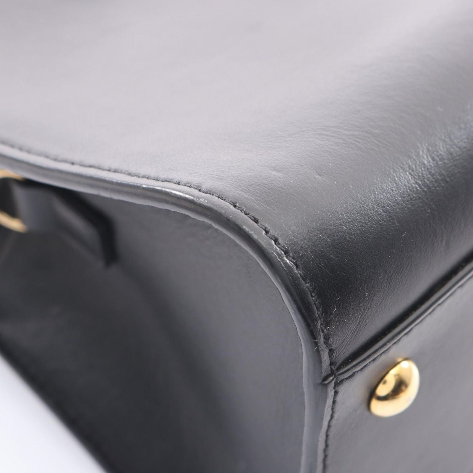 Saint Laurent Paris Handbag YSL Line Baby Monogram Cabas 2-Way Black Leather — view 6