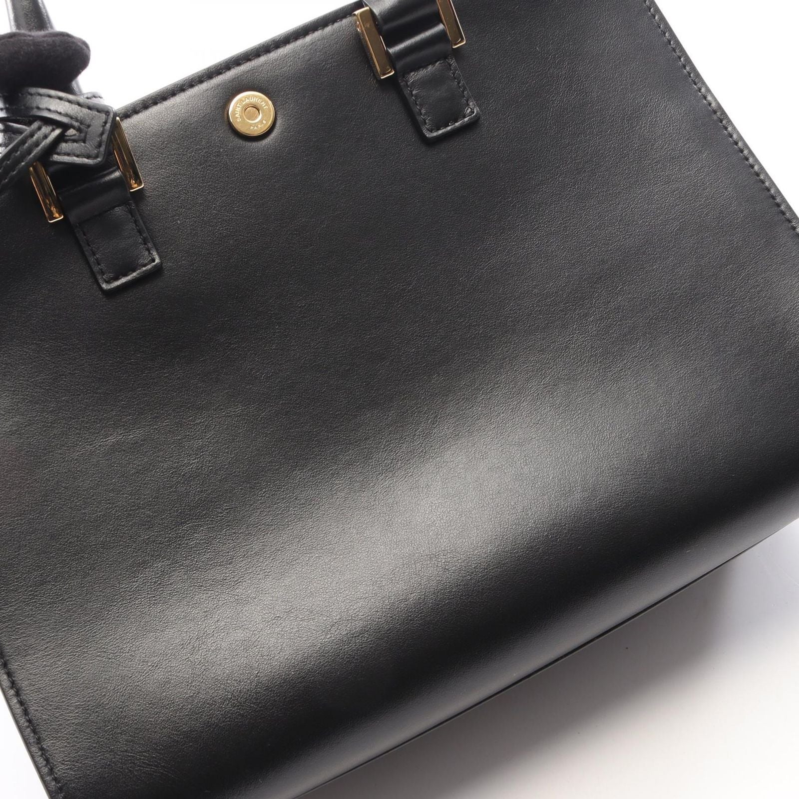 Saint Laurent Paris Handbag YSL Line Baby Monogram Cabas 2-Way Black Leather — view 5
