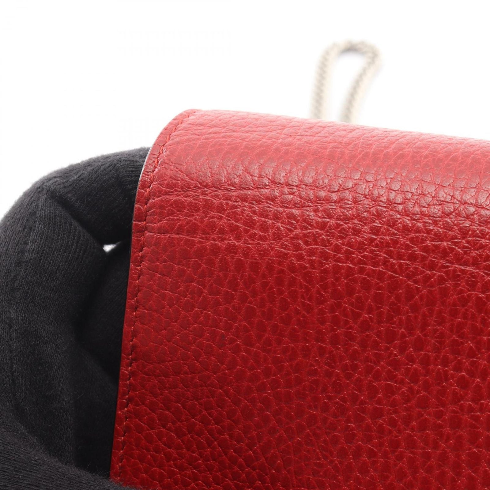 Gucci Shoulder Bag Dionysus Red Leather Chain Wallet — view 8