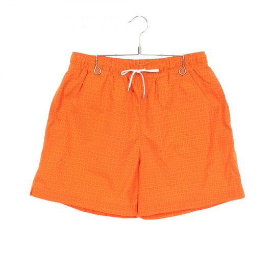 Hermes Pattern Swim Trunks Orange
