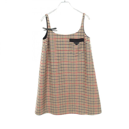 Prada Dress Sleeveless Check Wool