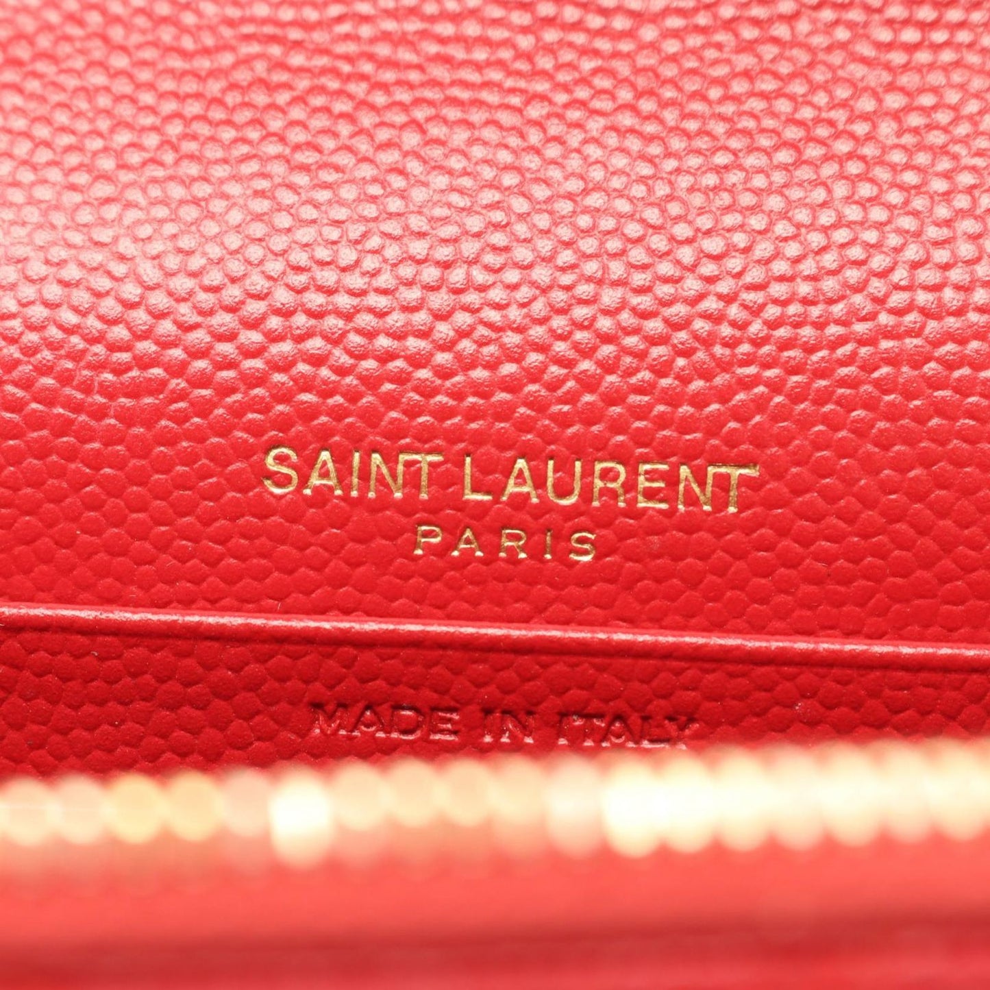 Saint Laurent Paris Shoulder Bag Cassandra Envelope Red Leather Chain Wallet — view 4