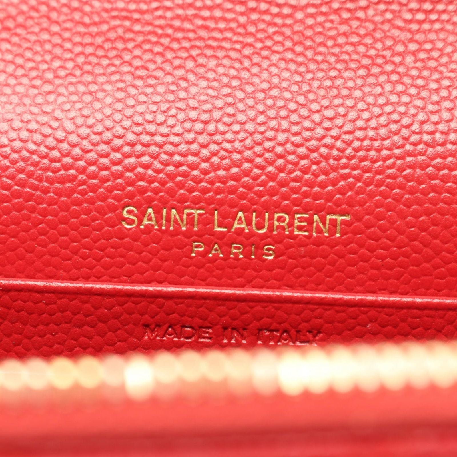 Saint Laurent Paris Shoulder Bag Cassandra Envelope Red Leather Chain Wallet — view 4