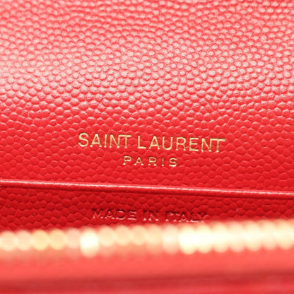 Saint Laurent Paris Shoulder Bag Cassandra Envelope Red Leather Chain Wallet — view 4