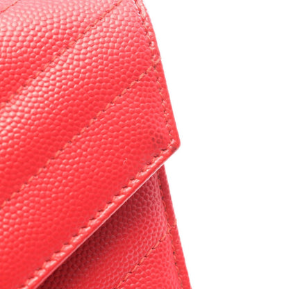 Saint Laurent Paris Shoulder Bag Cassandra Envelope Red Leather Chain Wallet — view 8
