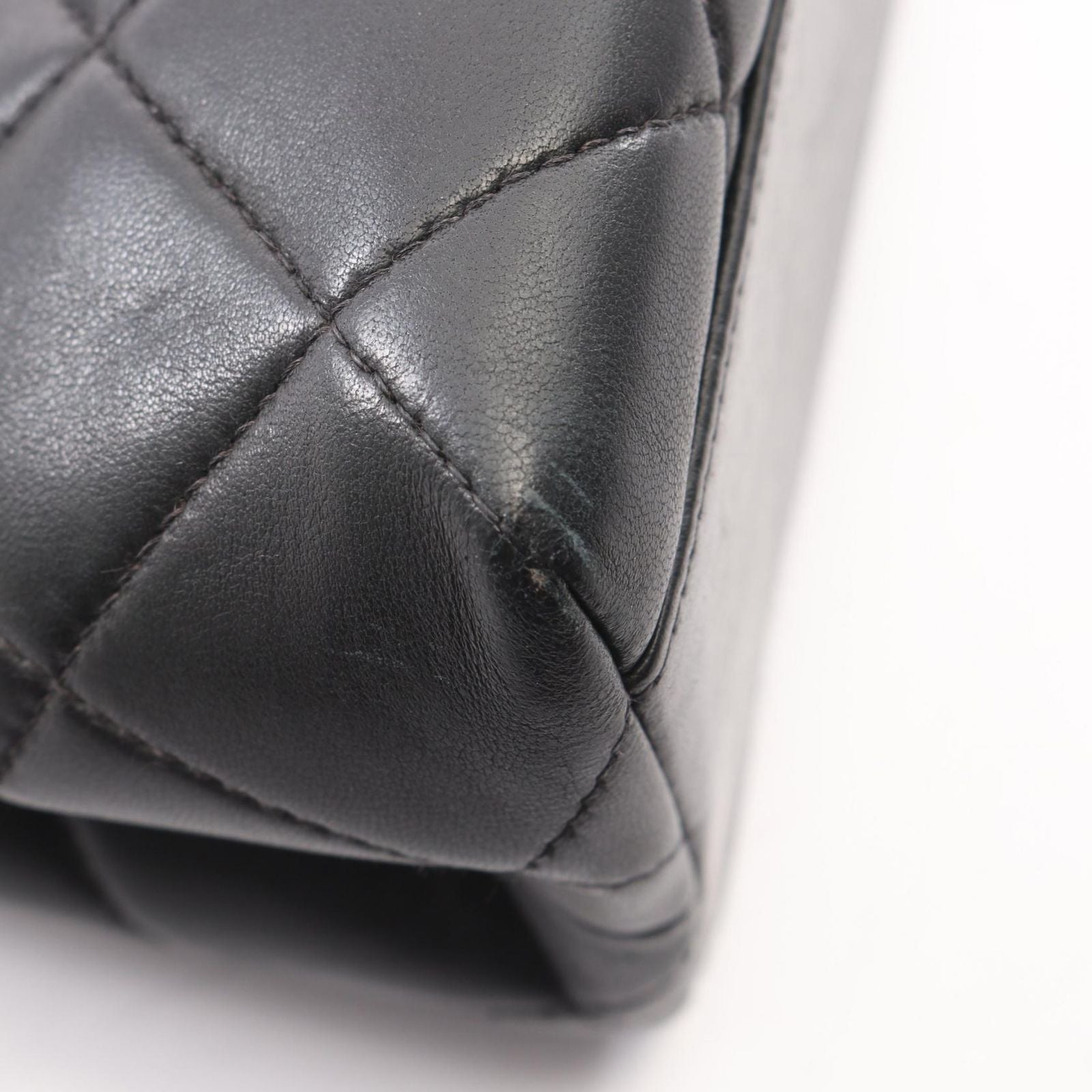 Chanel Shoulder Bag Quilted Black Lambskin 2-Way Chain — view 8