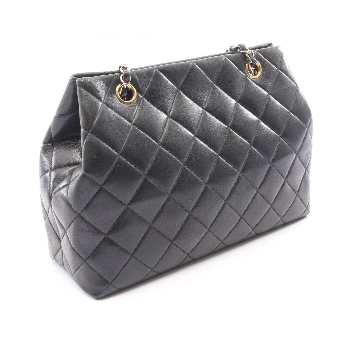 Chanel Shoulder Bag Quilted Black Lambskin 2-Way Chain — view 2