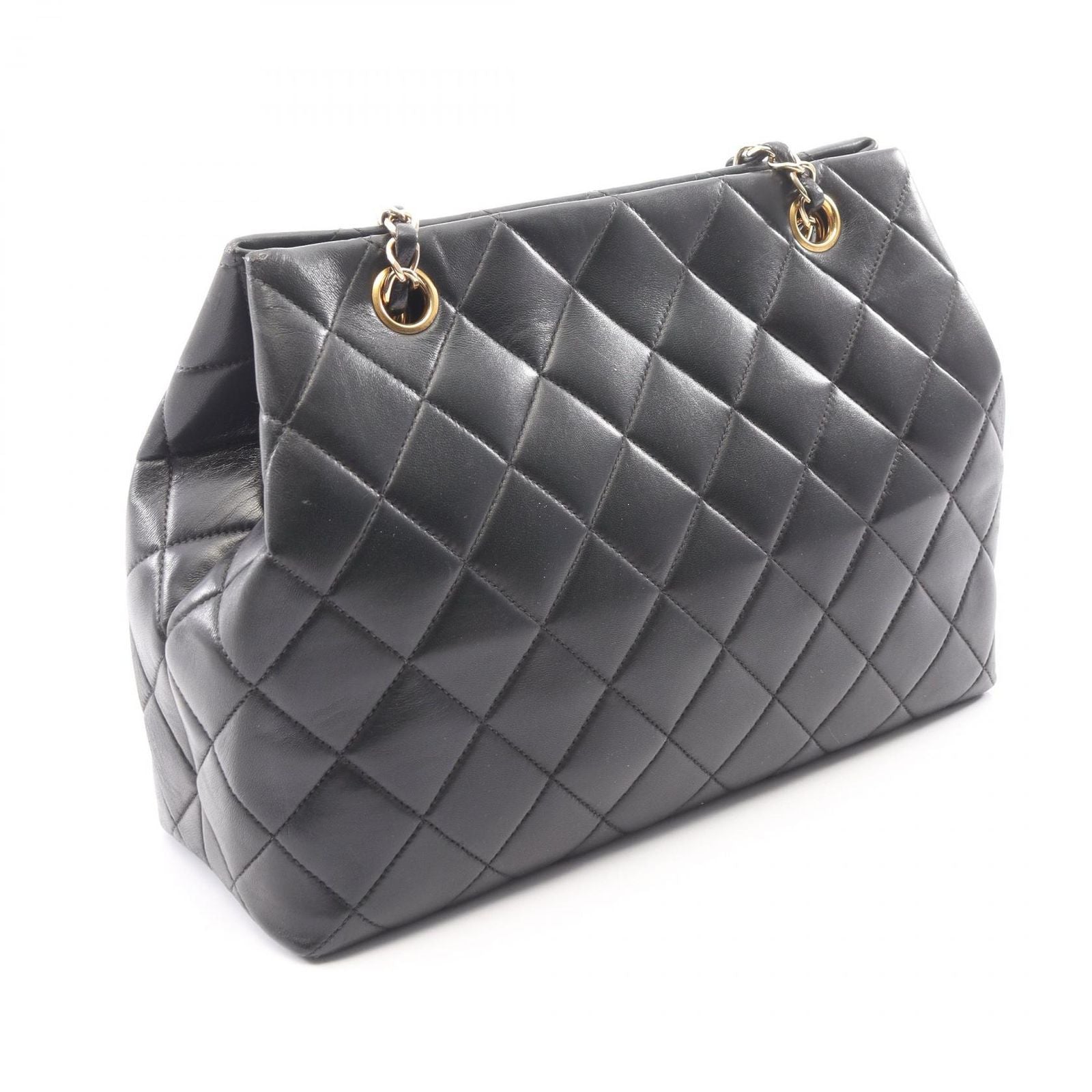 Chanel Shoulder Bag Quilted Black Lambskin 2-Way Chain — view 2