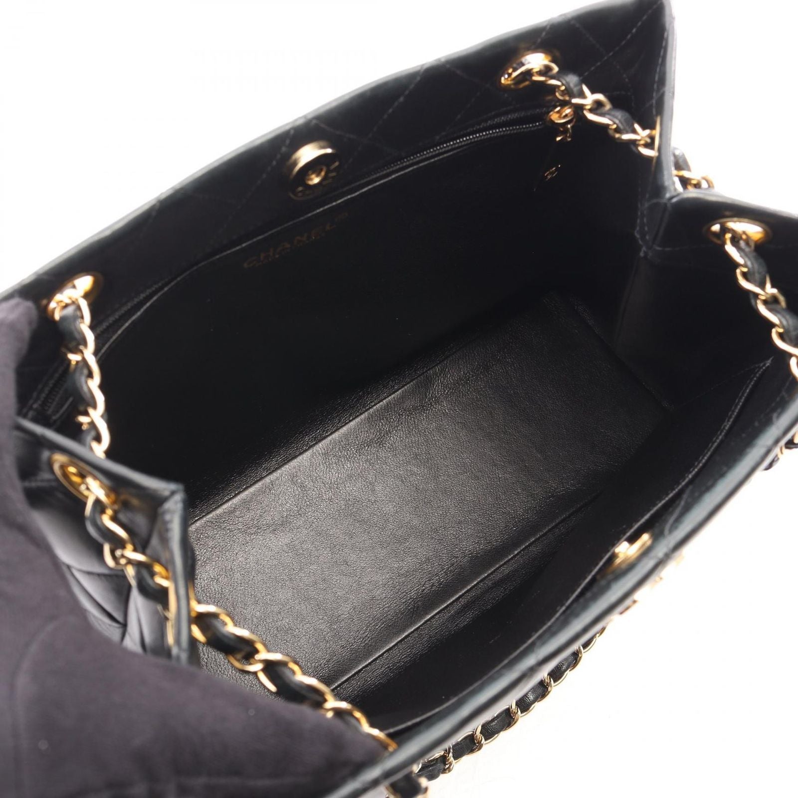 Chanel Shoulder Bag Quilted Black Lambskin 2-Way Chain — view 3