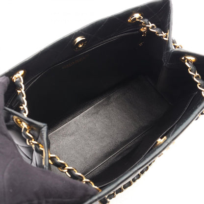 Chanel Shoulder Bag Quilted Black Lambskin 2-Way Chain — view 3