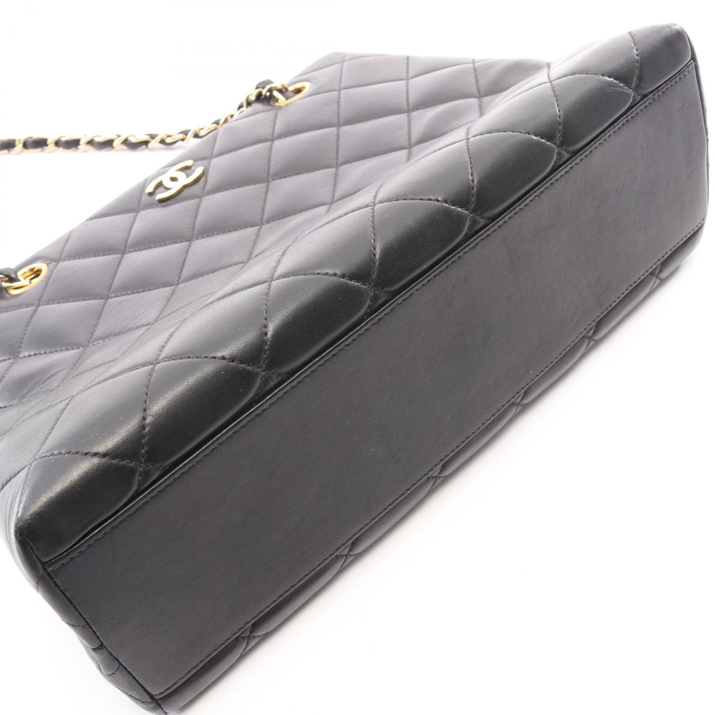 Chanel Shoulder Bag Quilted Black Lambskin 2-Way Chain — view 7