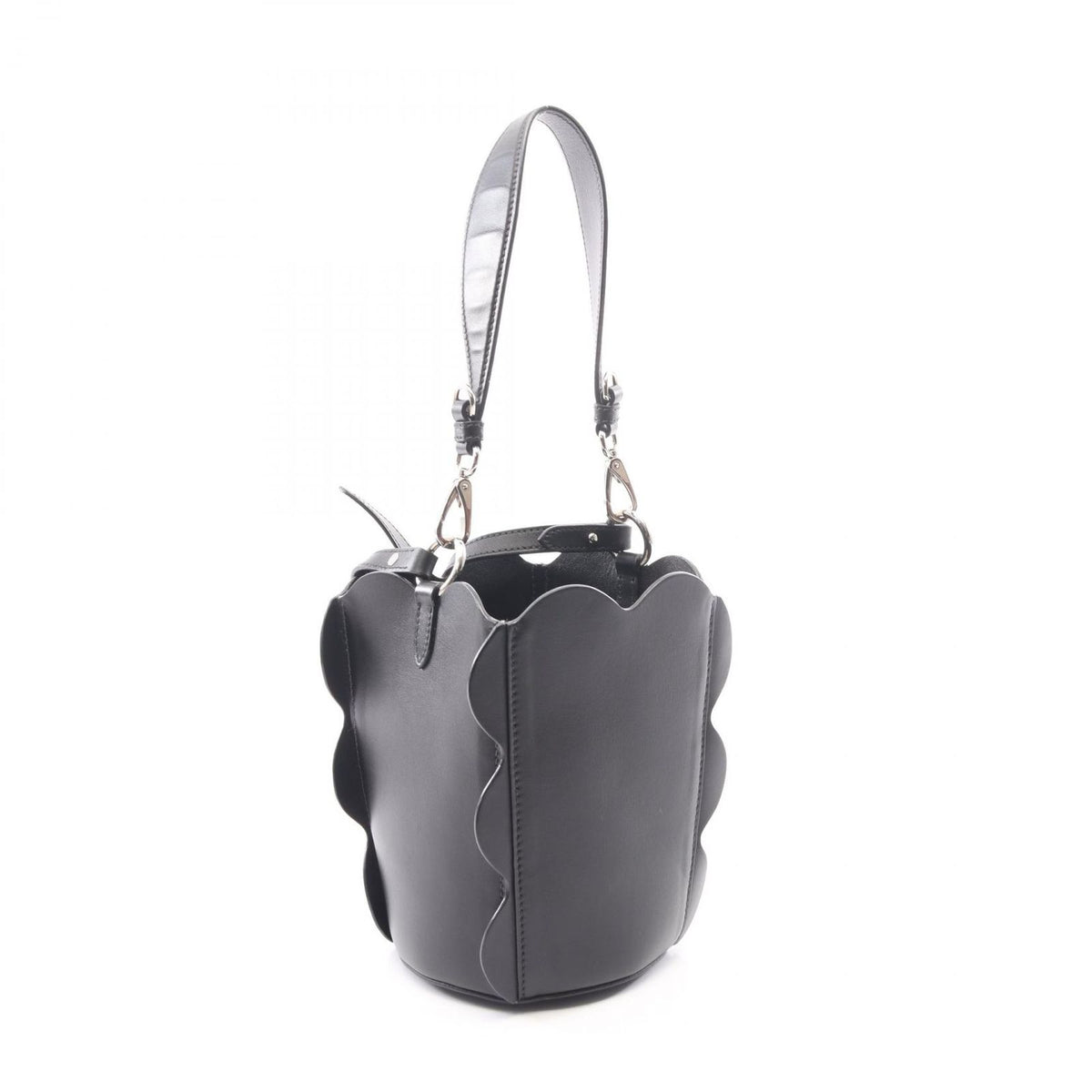 Miu Miu Scallop Bucket Bag 2-Way Black Leather — view 2