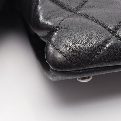 Chanel Tote Bag Quilted Antique Silver 2-Way Black Leather Chain — view 8