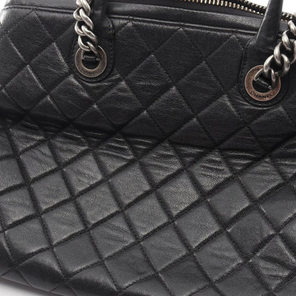 Chanel Tote Bag Quilted Antique Silver 2-Way Black Leather Chain — view 6
