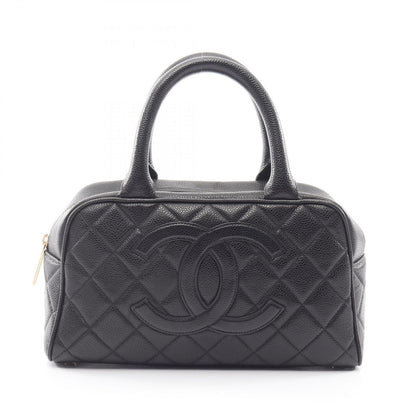 Chanel Handbag Quilted Black Caviar Leather CC Logo Mini