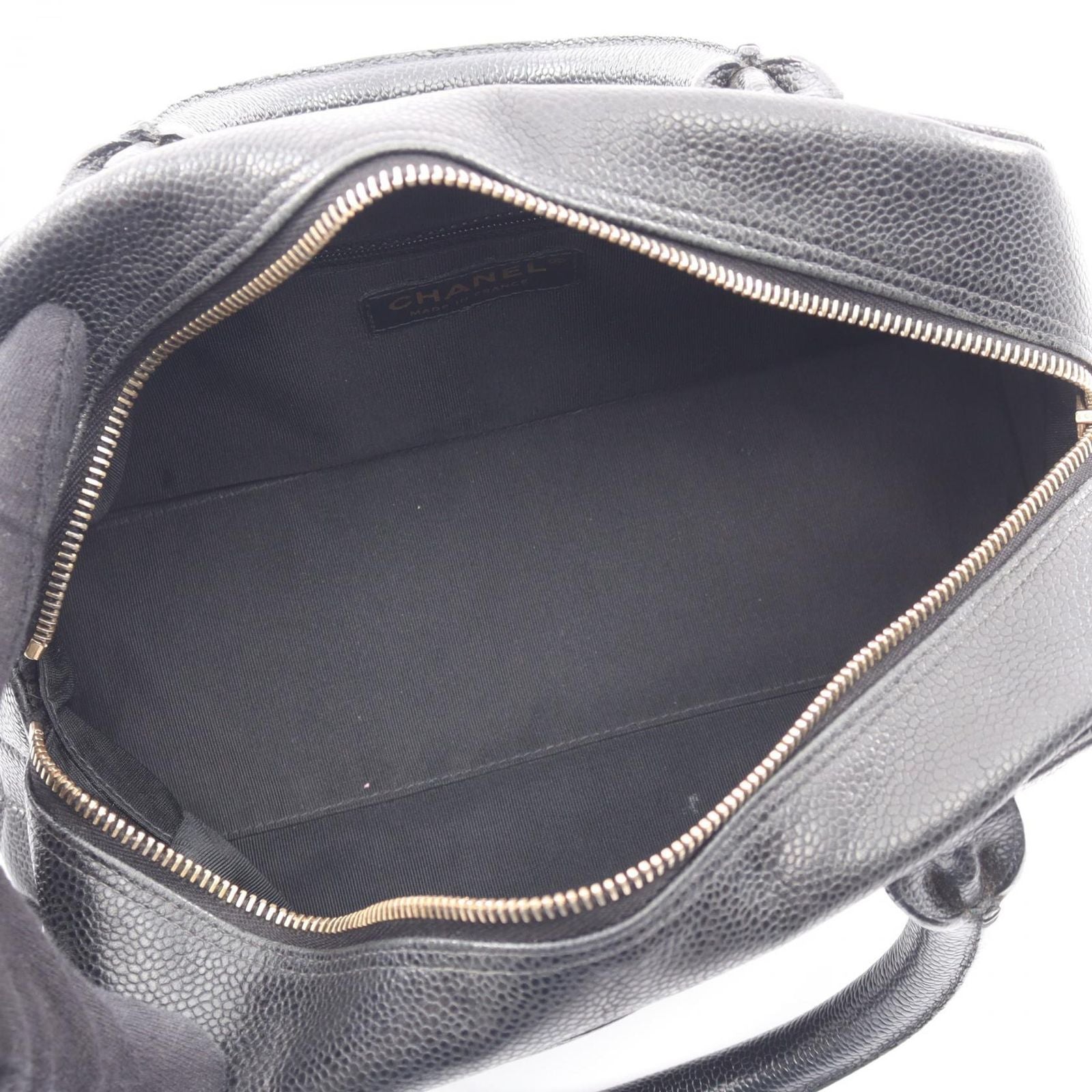 Chanel Handbag Quilted Black Caviar Leather CC Logo Mini — view 3