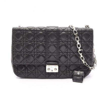 Dior Shoulder Bag New Rock Cannage Black Leather Chain