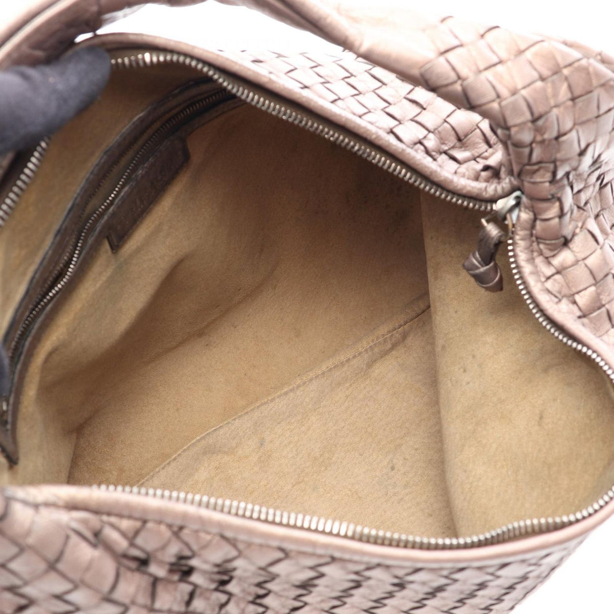Bottega Veneta Shoulder Bag Intrecciato Metallic Brown Leather Hobo — view 3