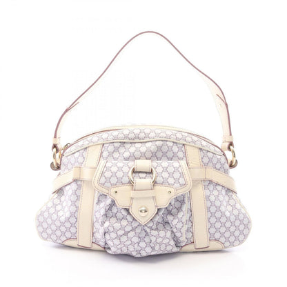 Celine Shoulder Bag Macadam Purple White Canvas Leather